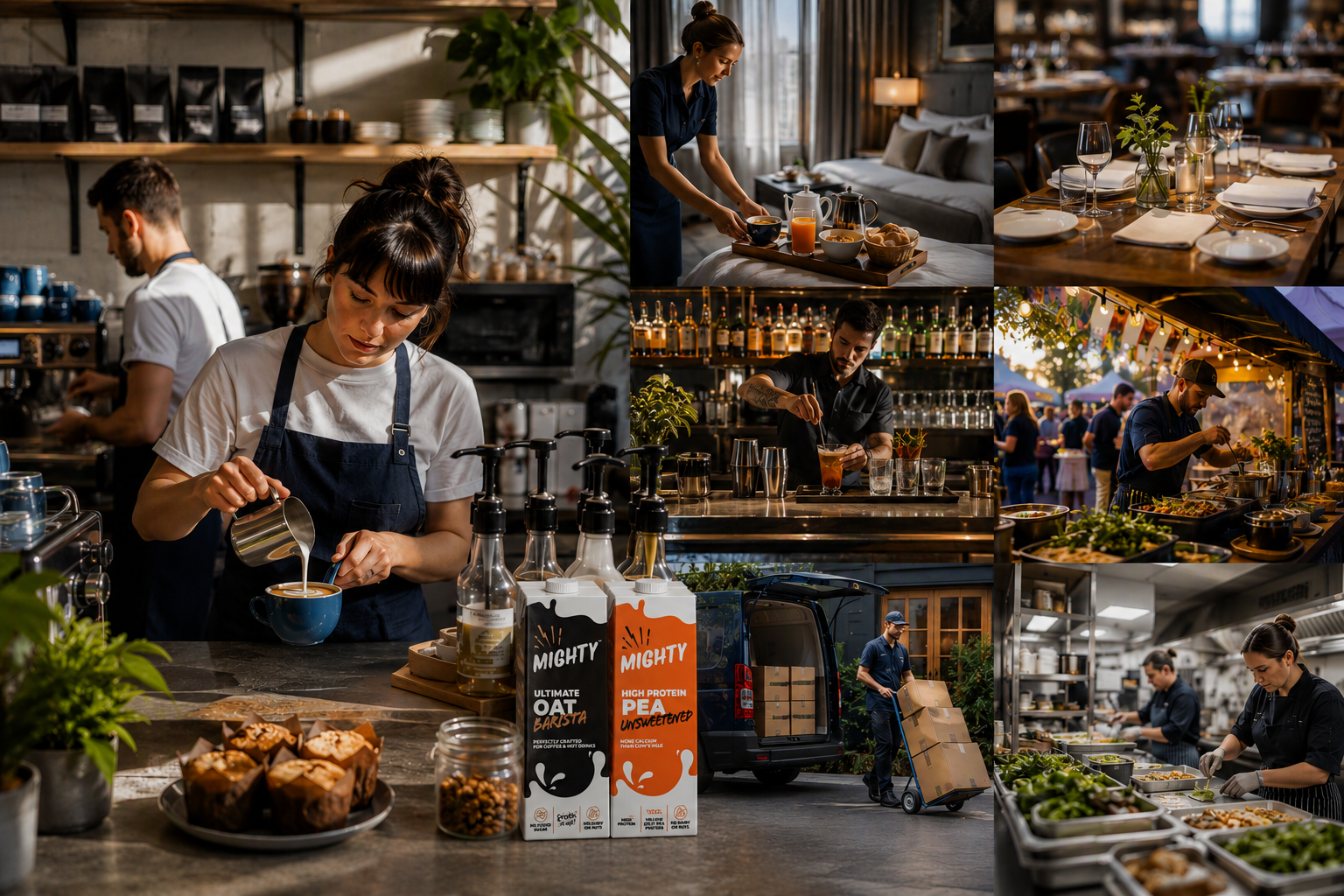 Warm Hospitality and Café Collage